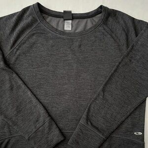 C9 Champion Women's Variegated Grey High-Low Long Sleeve Duo Dry Sweatshirt Lg